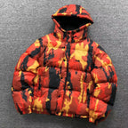 Jaqueta Puffer Corteiz Bolo V2 na cor Blood Orange