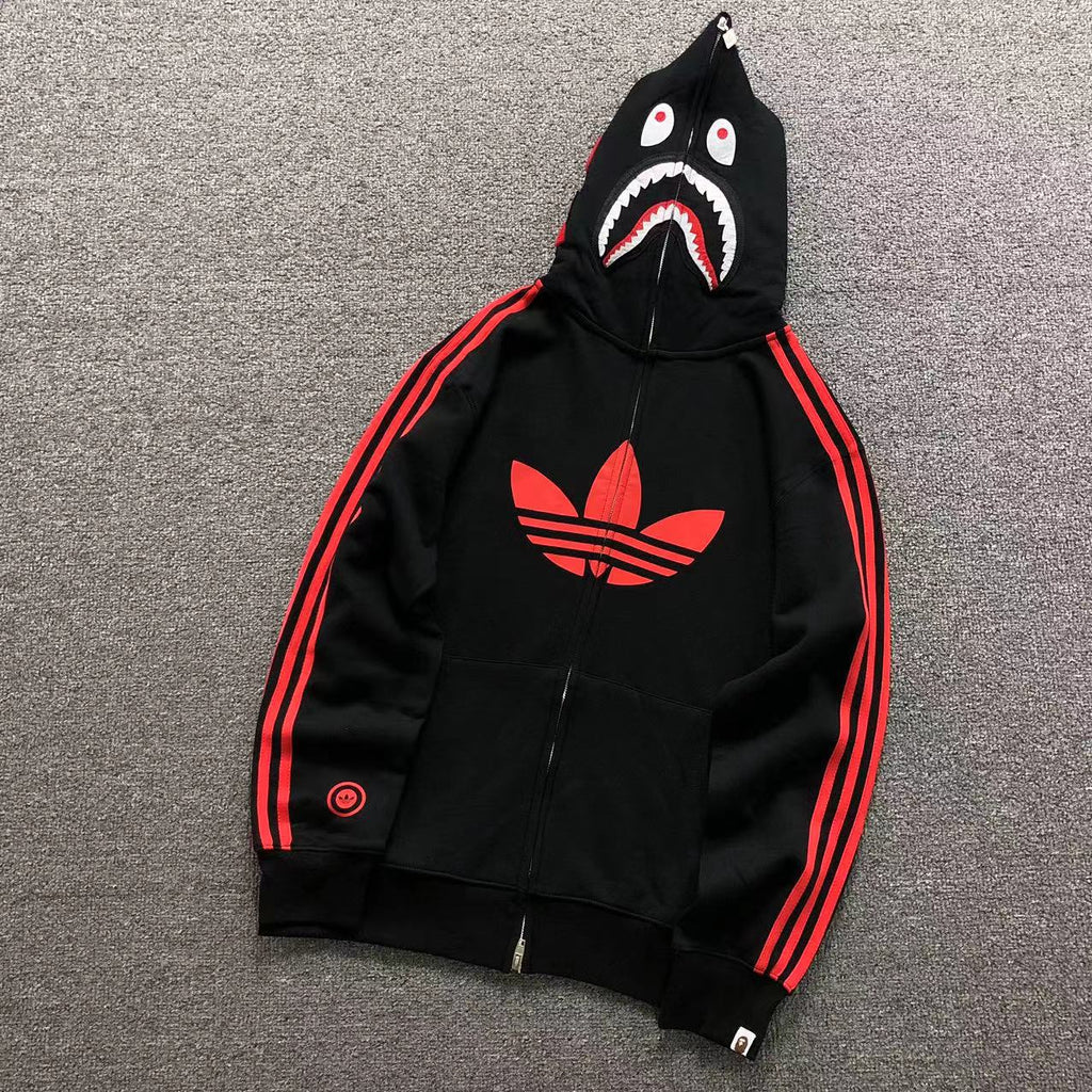 Blusa moletom Adidas x BAPE Shark Full Zip Hoodie