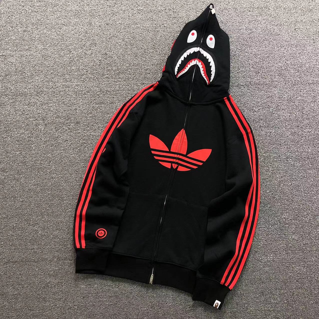 Blusa moletom Adidas x BAPE Shark Full Zip Hoodie