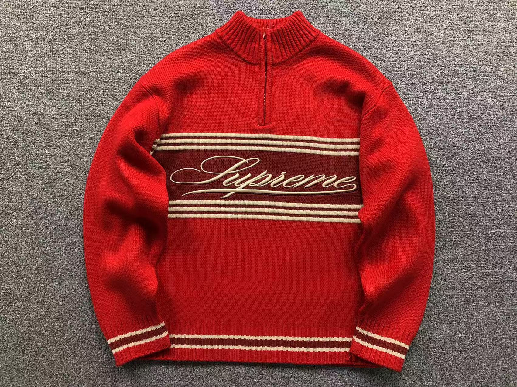 Suéter Script Stripe Half Zip