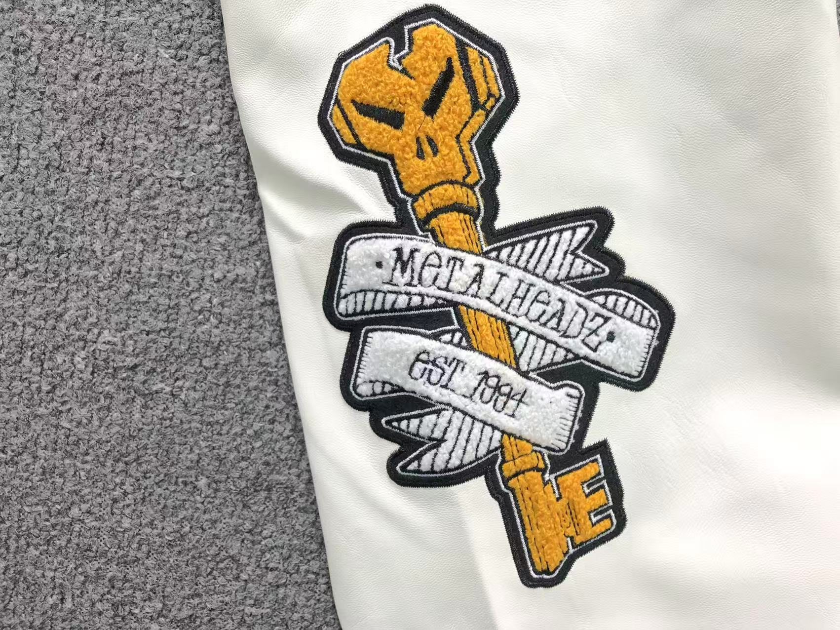 Jaqueta Varsity Stussy x Goldie Metalheadz 30 'Preta'