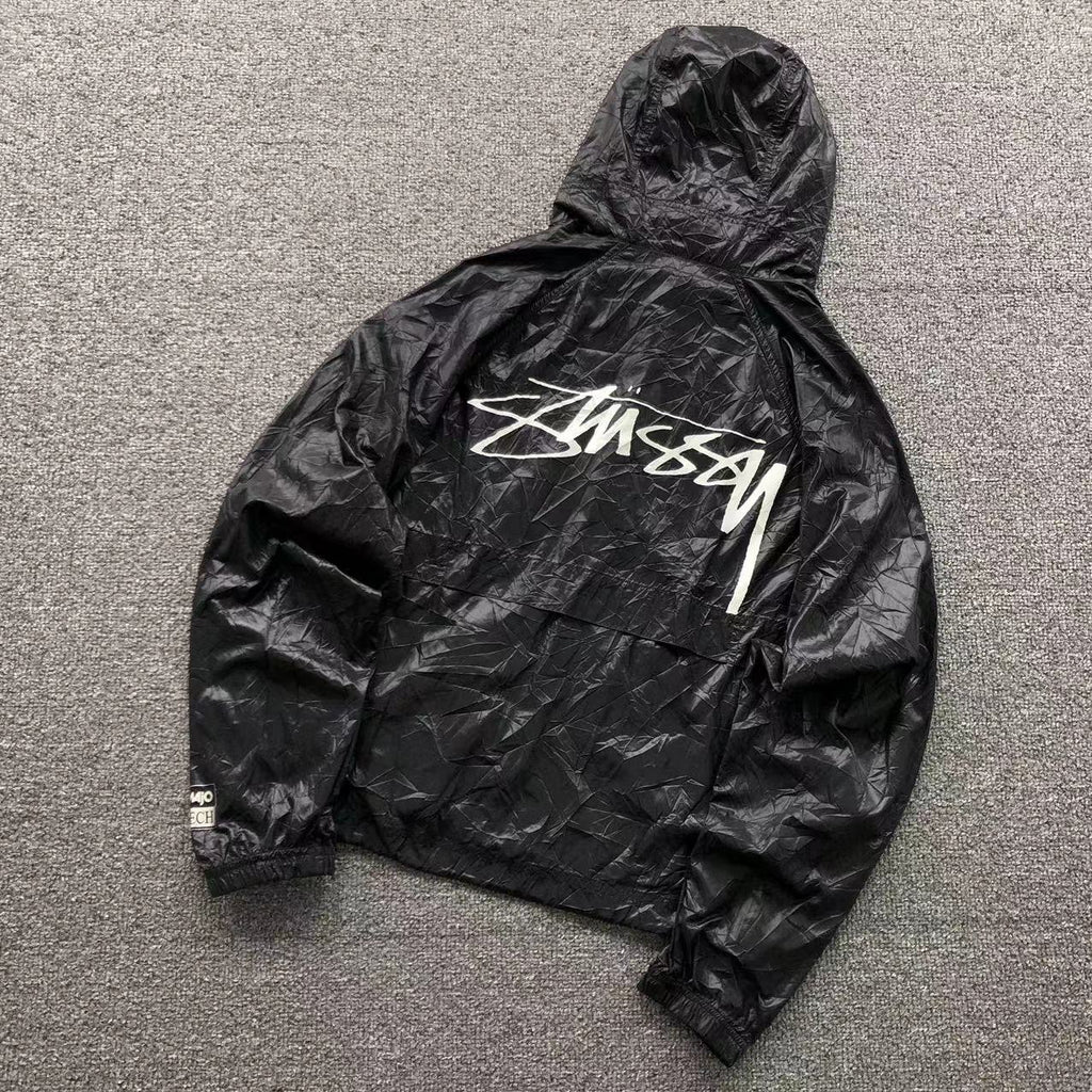 jaqueta Stussy Beach Shell Wrinkled Nylon