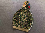 Blusa BAPE x adidas Shark Track Hoodie verde camuflado