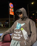 Moletom Broken Planet "I'm Not From This Planet" Marrom