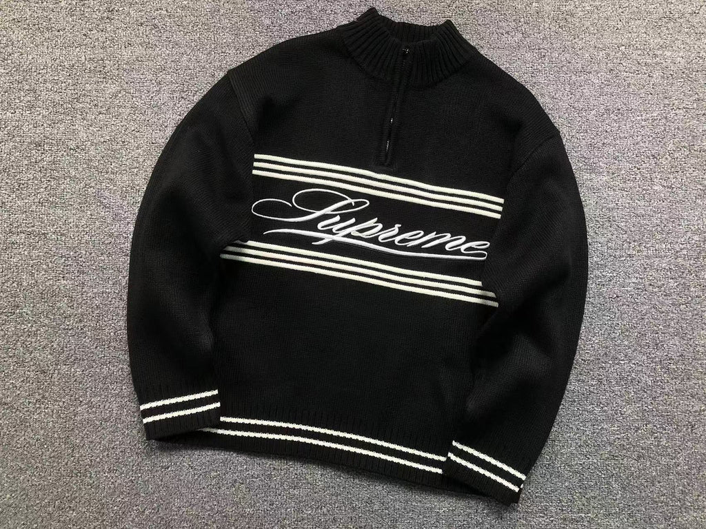 Suéter Script Stripe Half Zip
