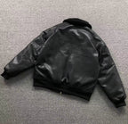 jaqueta Adidas preta de couro sintético