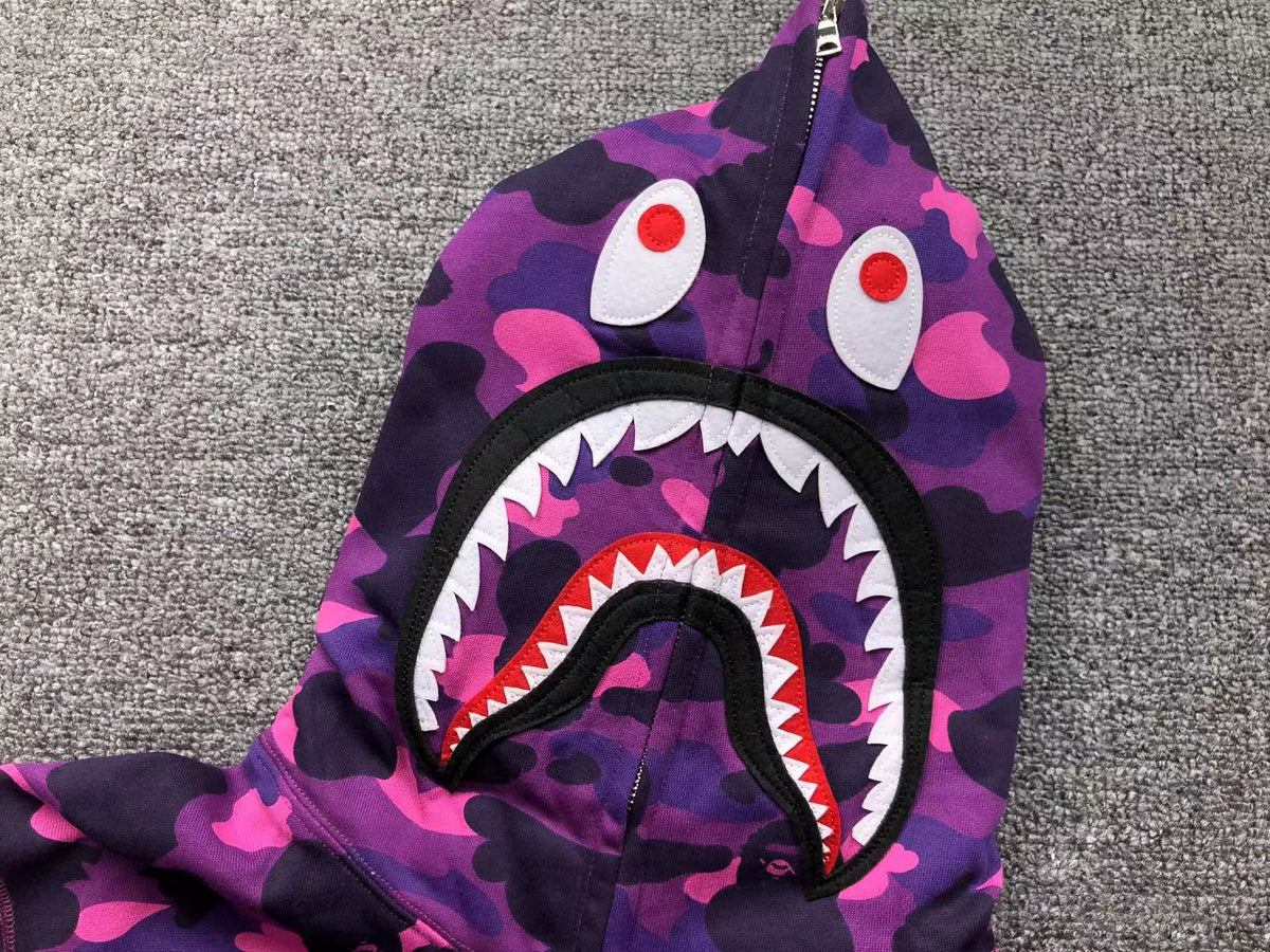 Blusa moletom Adidas x BAPE Shark Full Zip Roxo