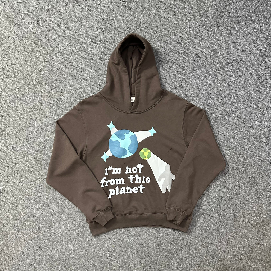 Moletom Broken Planet "I'm Not From This Planet" Marrom