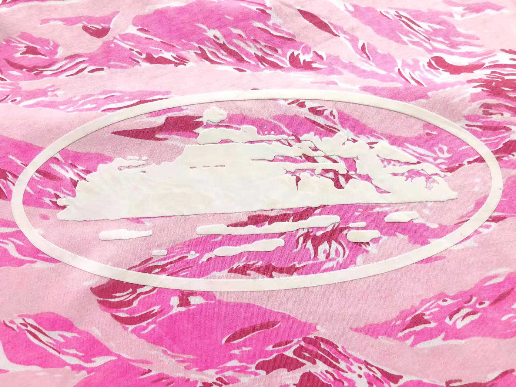 Camiseta Corteiz Island Puff Print T-Shirt Pink Tiger