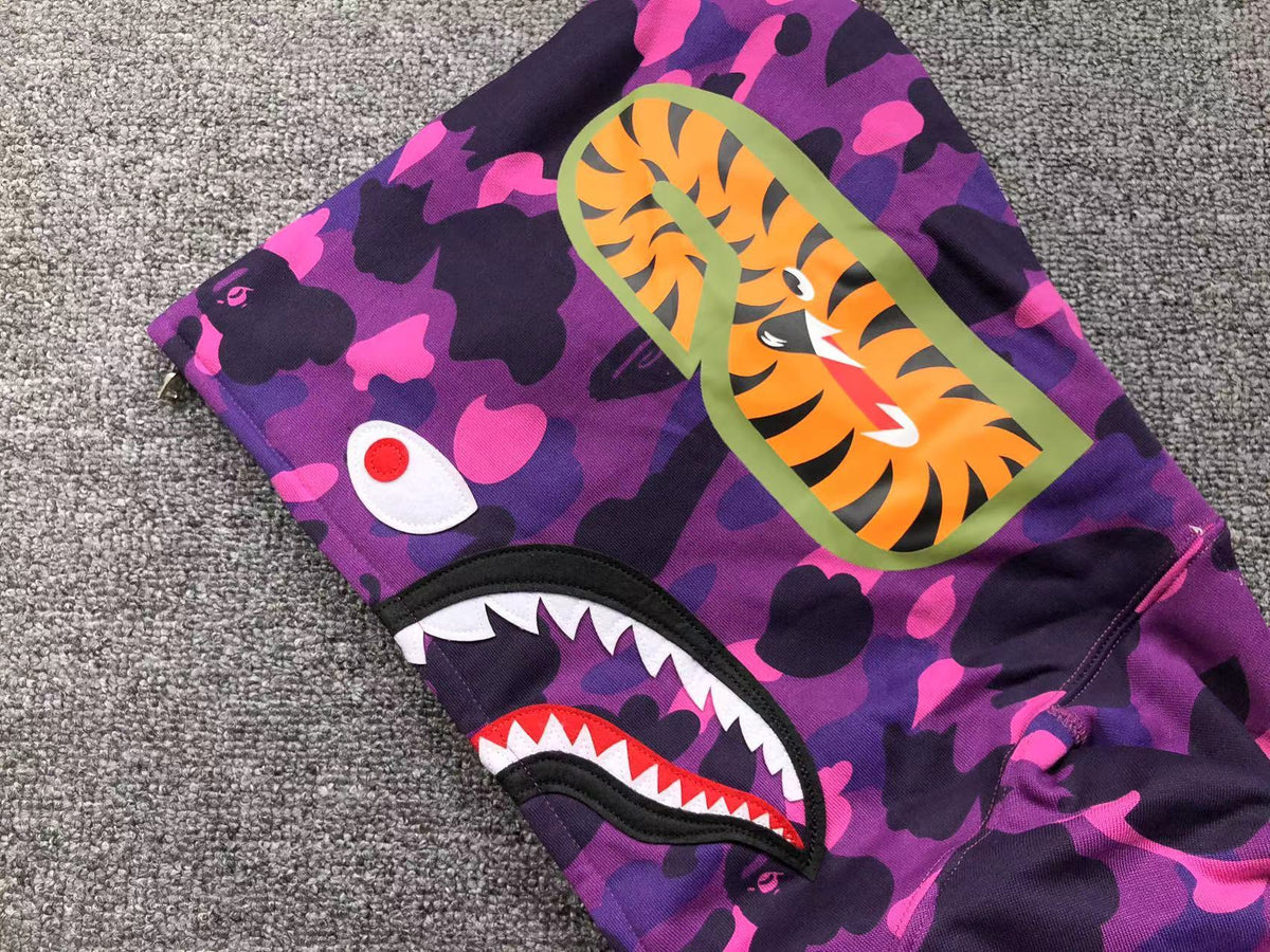 Blusa moletom Adidas x BAPE Shark Full Zip Roxo