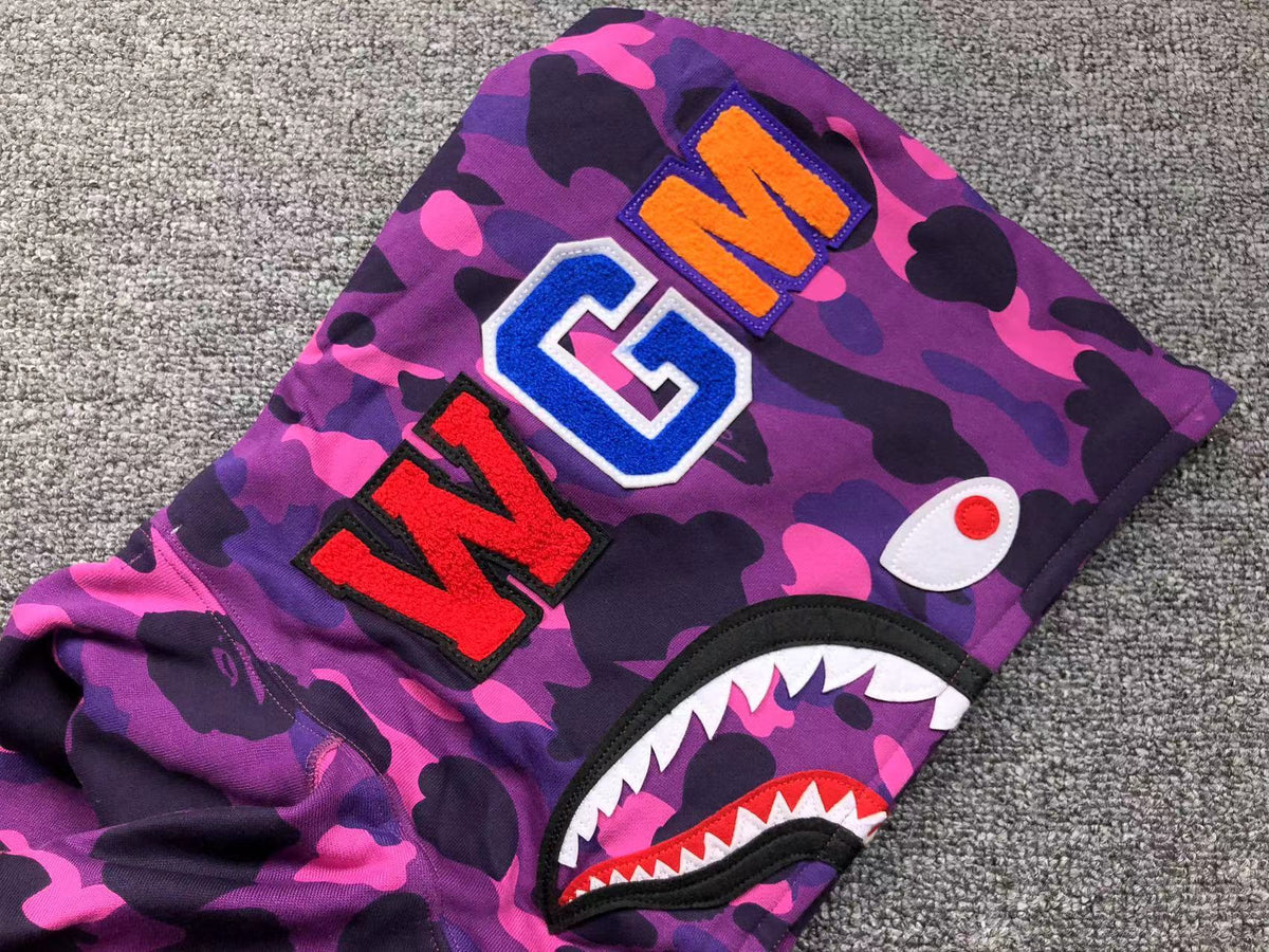 Blusa moletom Adidas x BAPE Shark Full Zip Roxo