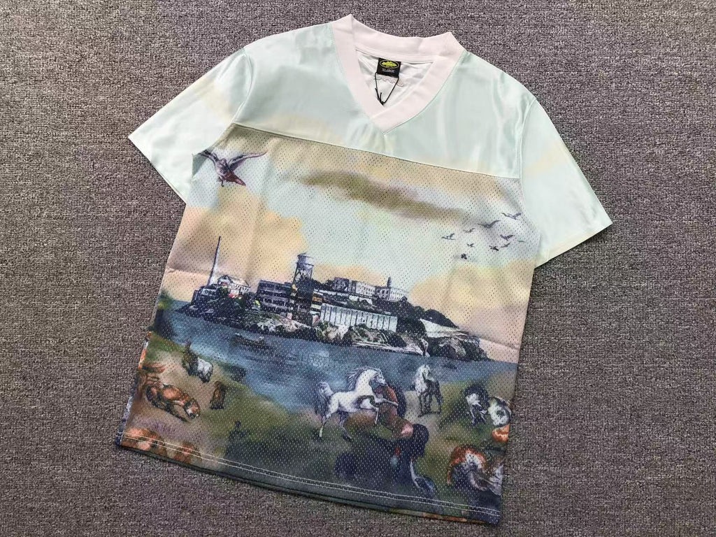 Camisa Ilha de Alcatraz Corteiz Narnia azul