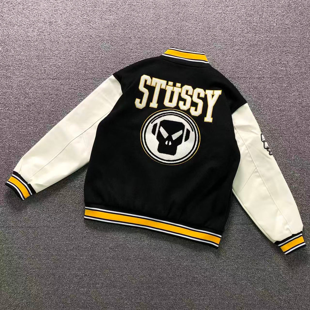 Jaqueta Varsity Stussy x Goldie Metalheadz 30 'Preta'