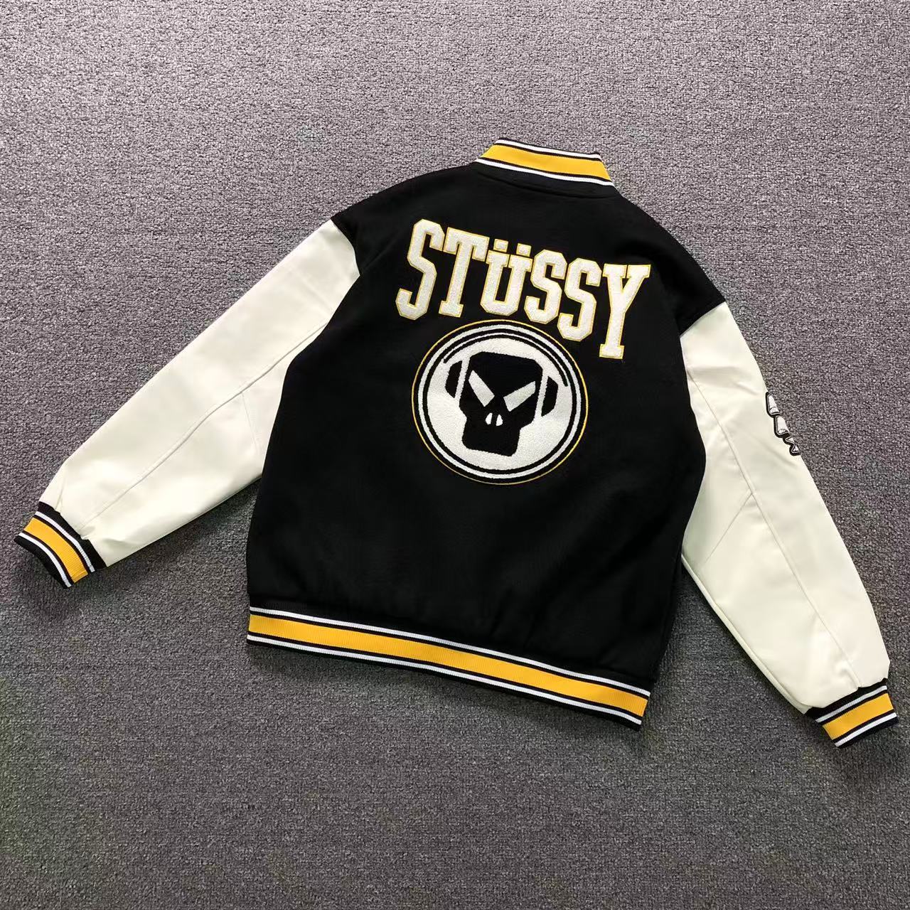 Jaqueta Varsity Stussy x Goldie Metalheadz 30 'Preta'