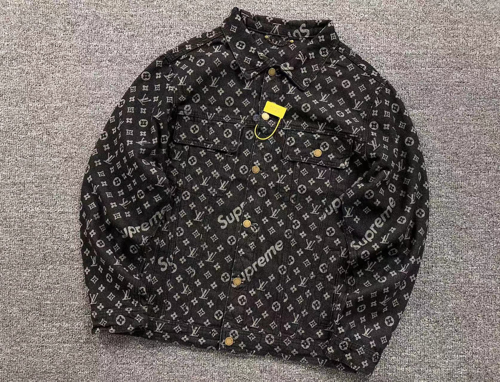 Jaqueta Louis Vuitton x Supreme Jacquard Denim Trucker Jacket