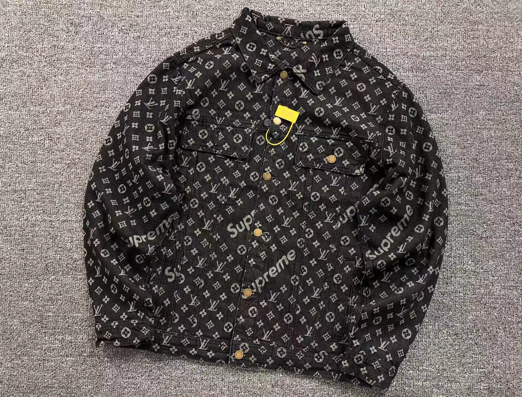 Jaqueta Louis Vuitton x Supreme Jacquard Denim Trucker Jacket