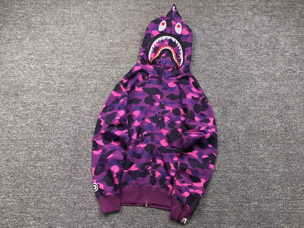 Blusa moletom Adidas x BAPE Shark Full Zip Roxo