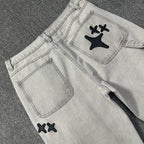 Calça Jeans Baggy Estrelada - Broken Planet