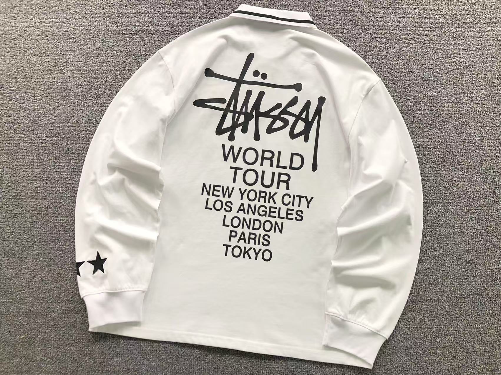 World Tour Polo de manga longa Stussy