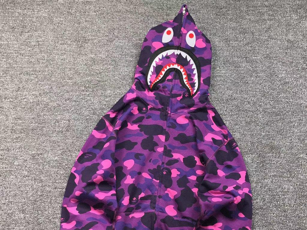Blusa moletom Adidas x BAPE Shark Full Zip Roxo
