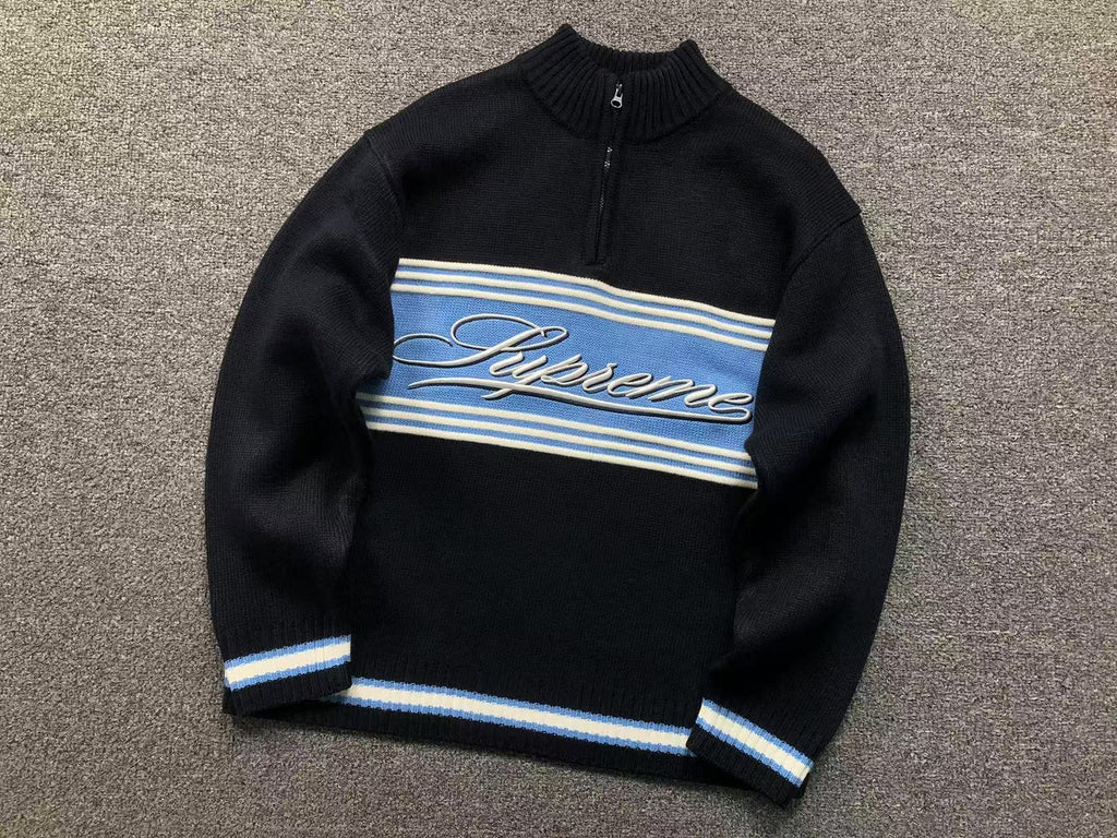 Suéter Script Stripe Half Zip