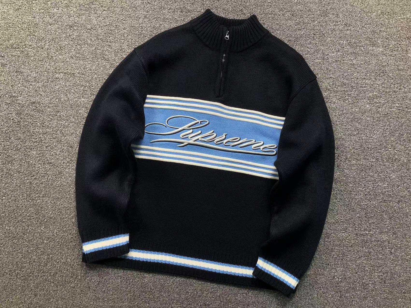 Suéter Script Stripe Half Zip