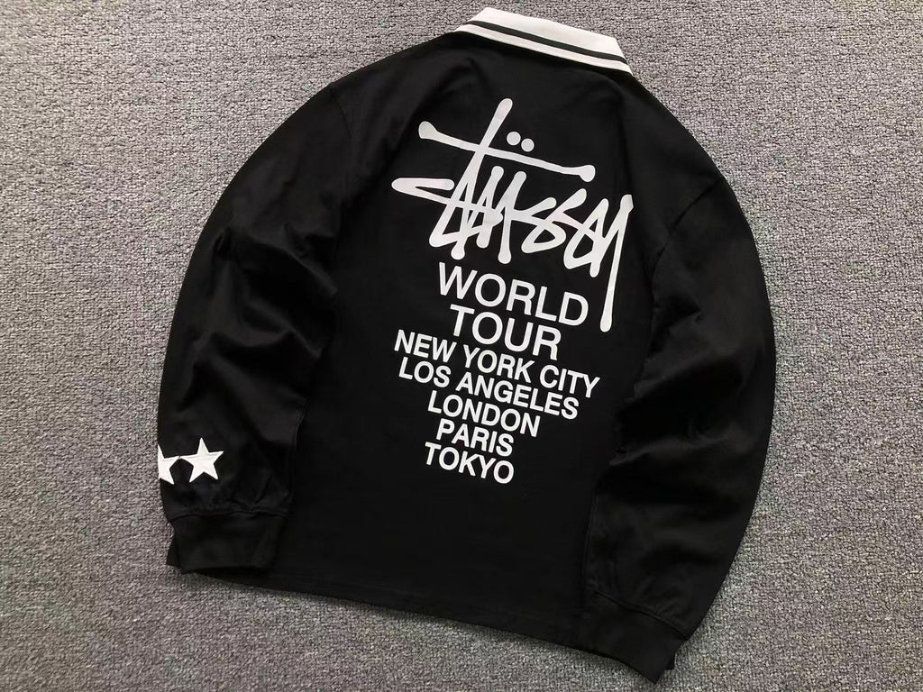 World Tour Polo de manga longa Stussy
