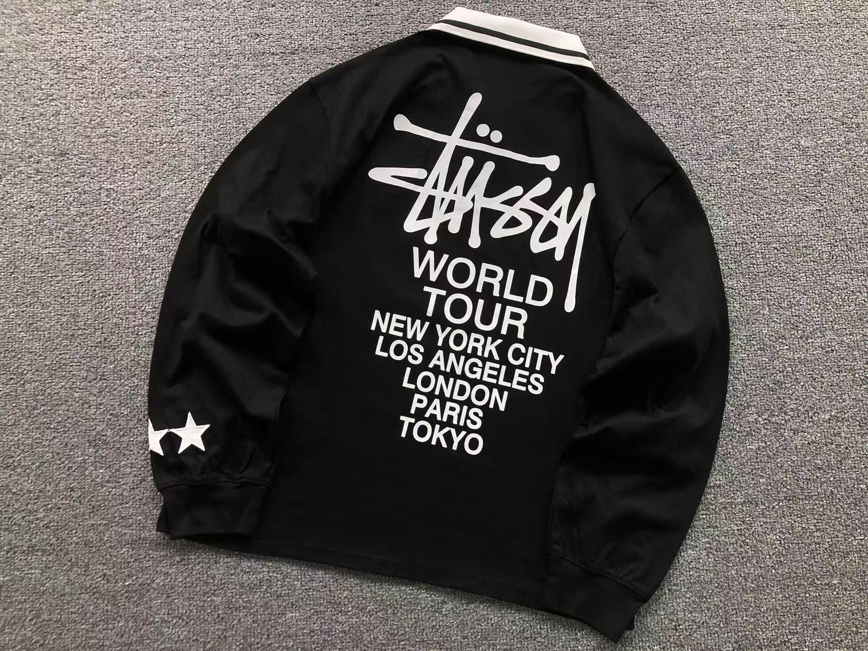 World Tour Polo de manga longa Stussy