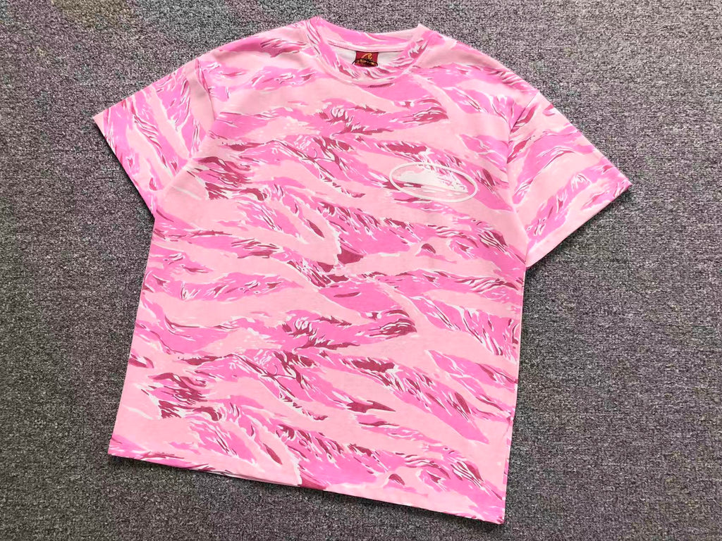Camiseta Corteiz Island Puff Print T-Shirt Pink Tiger