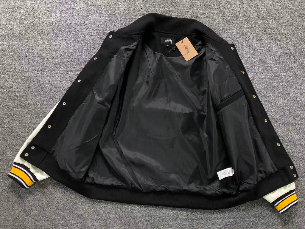 Jaqueta Varsity Stussy x Goldie Metalheadz 30 'Preta'