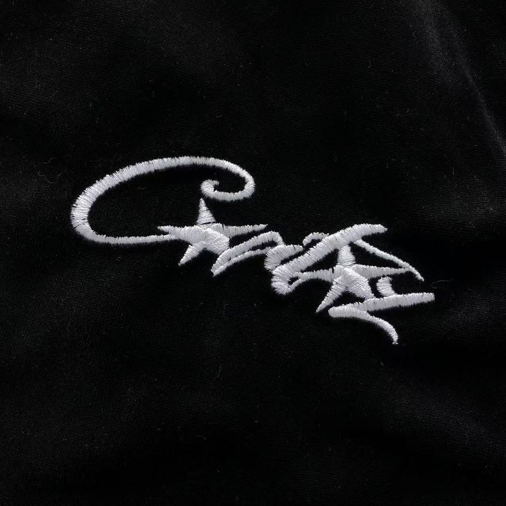Jaqueta Corteiz VVS Velour Track Jacket preta