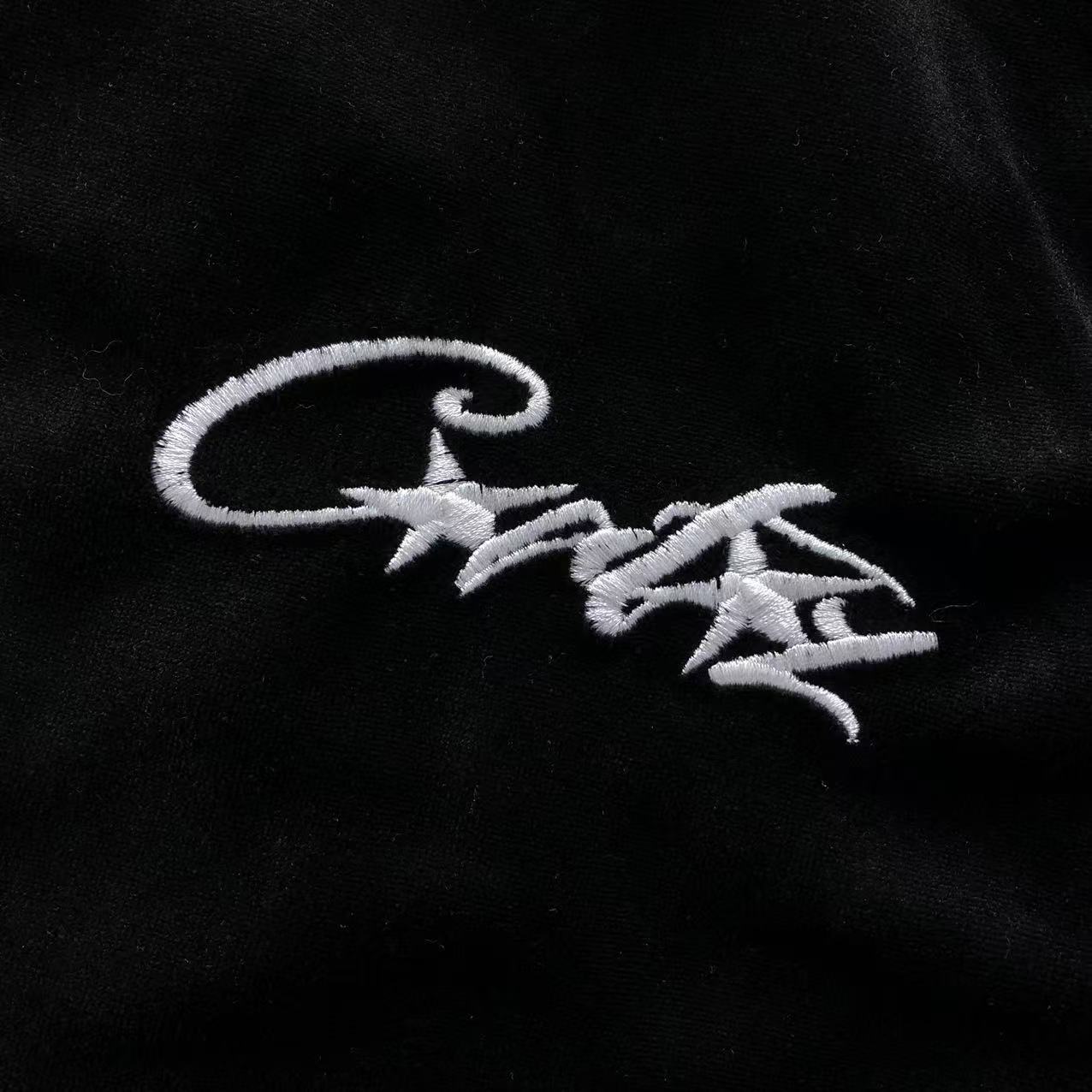Jaqueta Corteiz VVS Velour Track Jacket preta