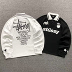 World Tour Polo de manga longa Stussy