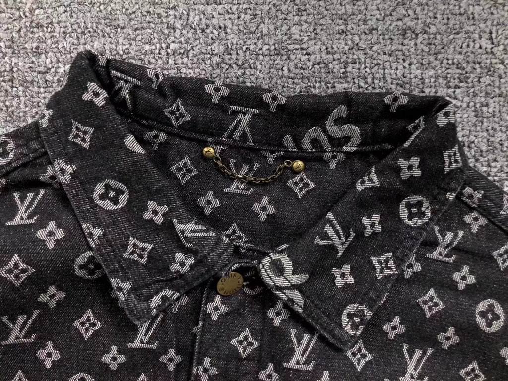 Jaqueta Louis Vuitton x Supreme Jacquard Denim Trucker Jacket