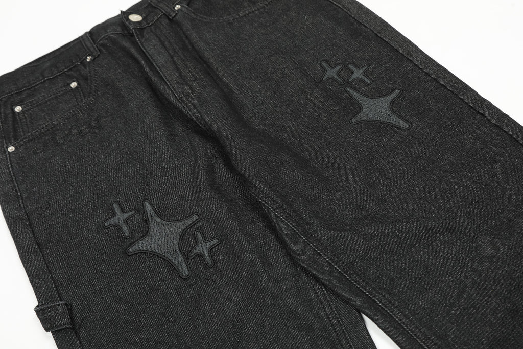 Calça Jeans Baggy Estrelada - Broken Planet