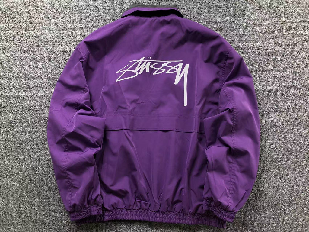 Jaqueta Corta Vento Roxo Dupla Face Stussy