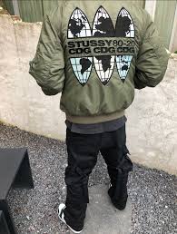 jaqueta bomber Stussy x Comme des Garçons