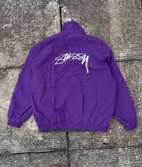 Jaqueta Corta Vento Roxo Dupla Face Stussy